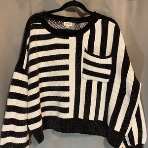 POL black and white striped sweater size small